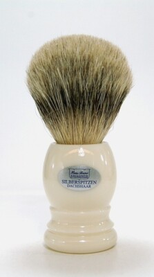 Hans Baier 20mm Shaving Brush Badger Hair Silvertip Cream Color Made in Germany
