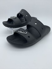 Crocs Men's 9 Women's 11 Baya Sandals With Charms Black Waterproof Shower Shoes