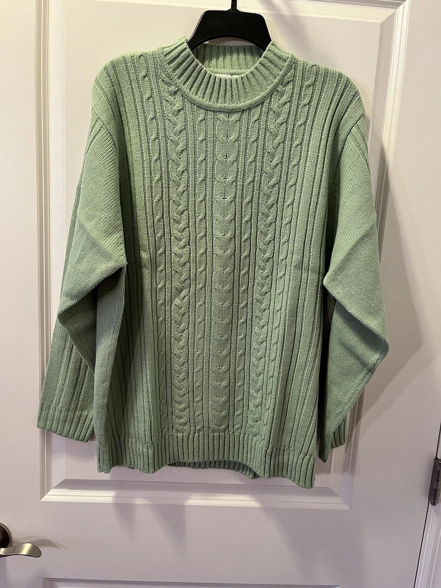 Pretty green crew top neck knitted jumper