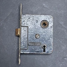 Antique c1890s Door Knob Mechanism Hardware Handle Forged Steel Peterboro X03