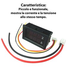 DOPPIO DISPLAY DIGITALE 100V 10A AMPEROMETRO VOLTMETRO LED LCD TEST CORRENTE 