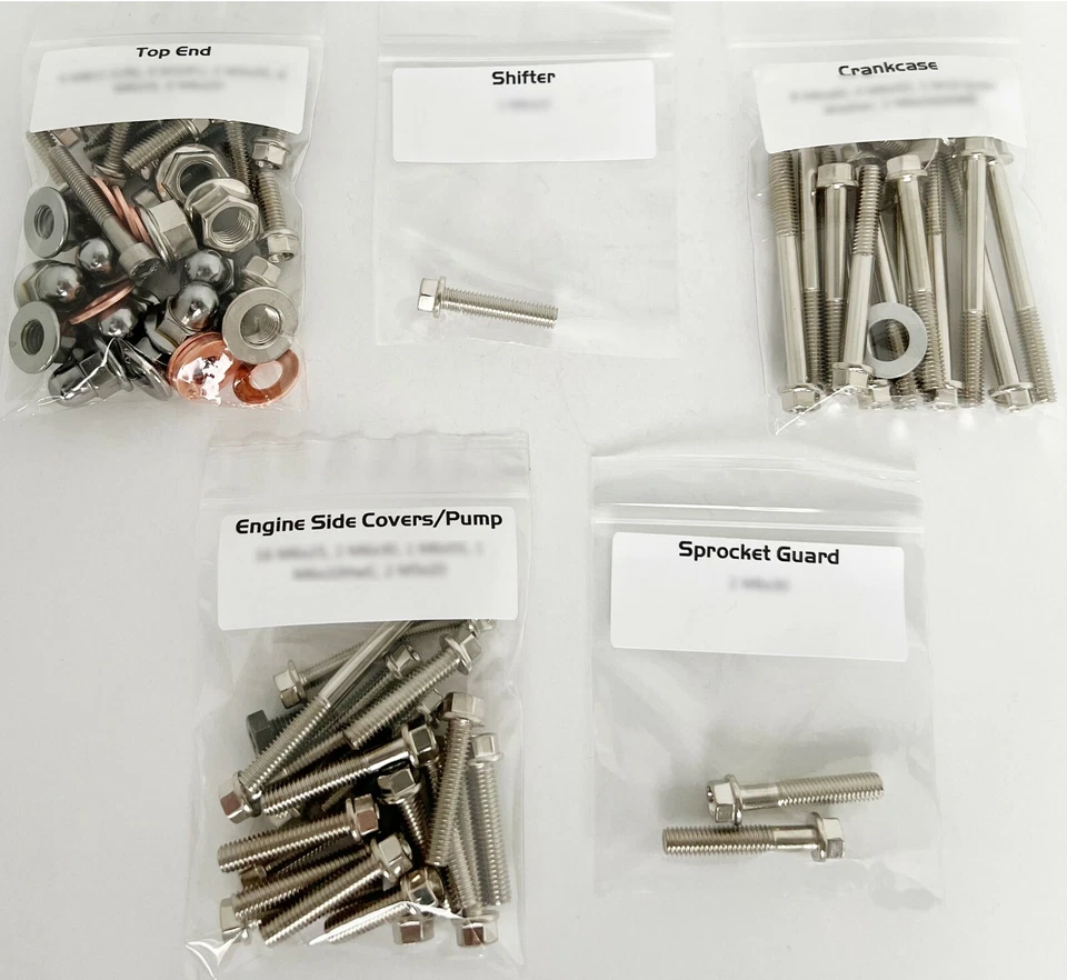 Kit de pernos de reconstrucción de motor KX500 para Kawasaki KX 500 Specbolt Nickel Wurks Ti Look Foto 2 de 4