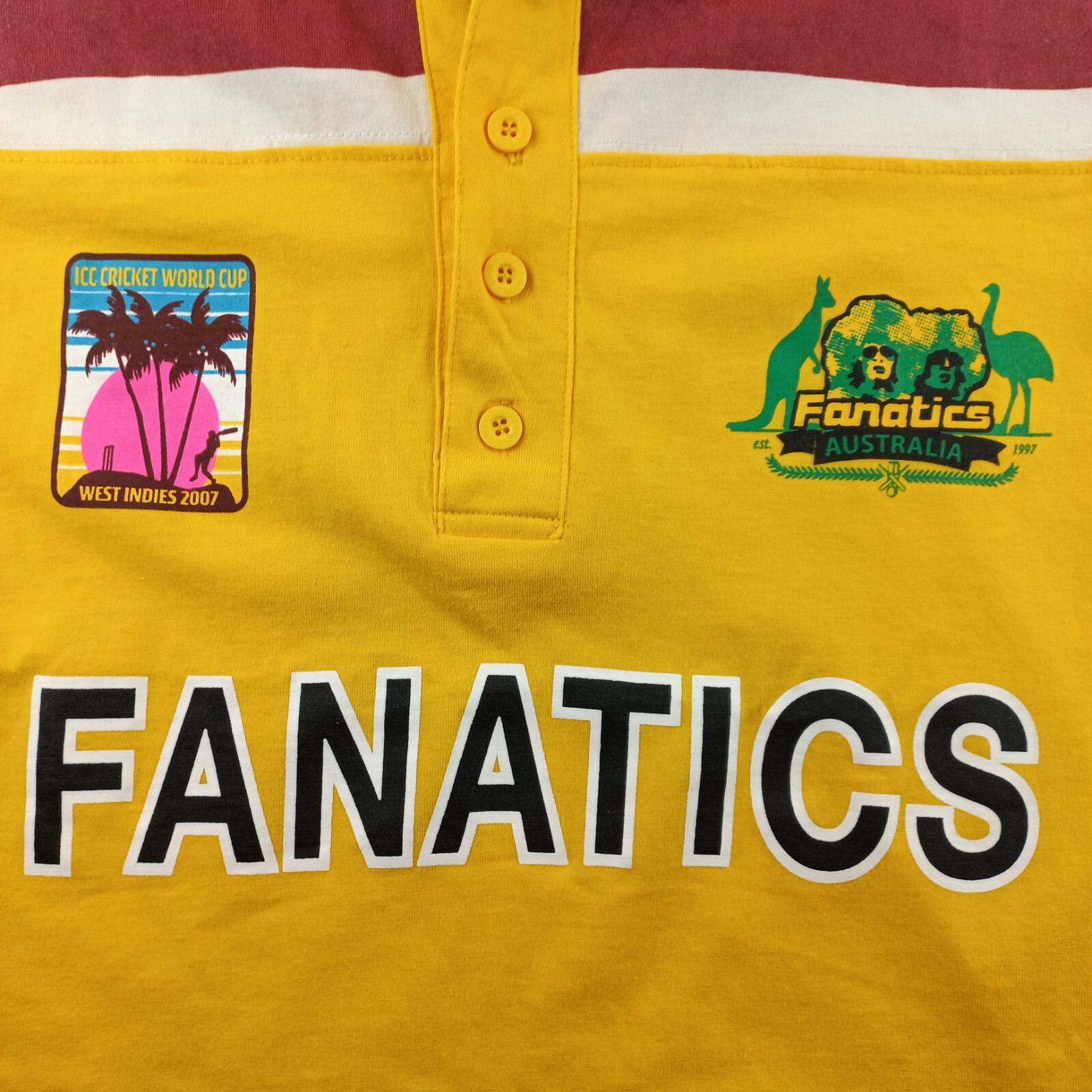ICC Cricket World Cup 2007 Fanatics Australia Polo Shirt Size XL West