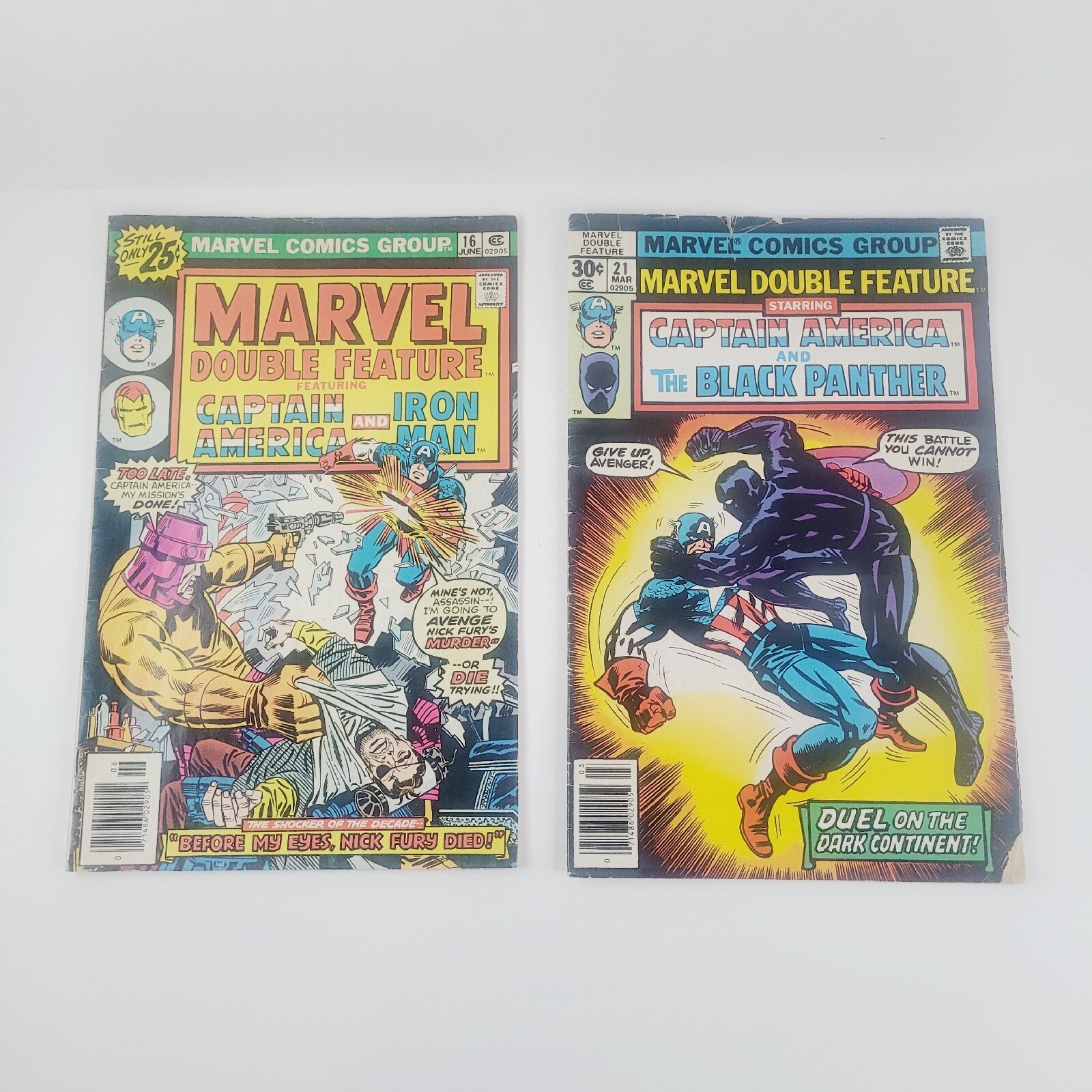 MARVEL DOUBLE FEATURE #16, 17, 2 - CAPT. AMERICA, IRON MAN. BLACK PANTHER