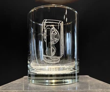 Vintage AT&T Etched Timeline Telephone Dated Whiskey Lowball Glass 1956