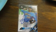 2016 TOPPS DUANE UNDERWOOD AUTOGRAPHED BASEBALL CARD 
