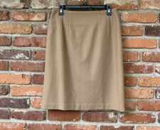 JG Hook VTG Wool Skirt Knee Length Pencil Womens Size 12 Brown