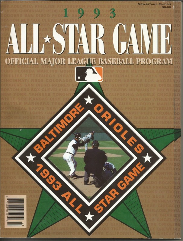 1993 OFFICIAL MAJOR LEAGUE ALL STAR PROGRAM @ CAMDEN YARDS BALTIMORE