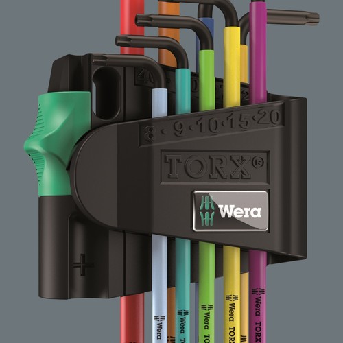 Wera 967/9 Tx Bo Multicolor 1 Manipulación Prueba Torx L-KEY Juego 9 Piezas - Imagen 2 de 7