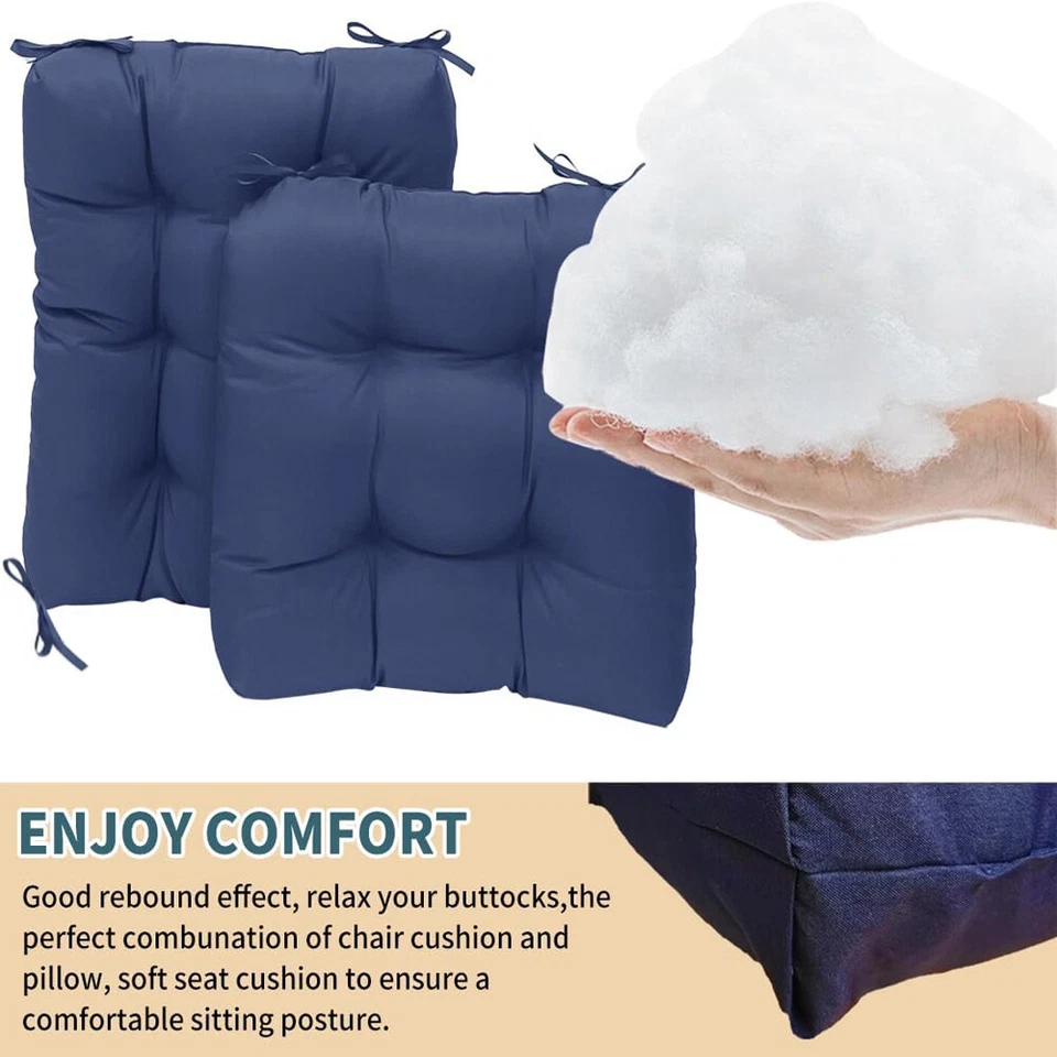 Tufted Rocker Cushion Set Indoor Outdoor Seat Back Cushion Patio Chair Cushion - Image 4 of 4