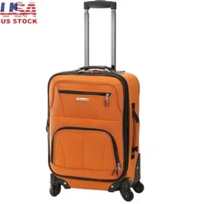 Softside Spinner Luggage W/ Telescoping Handle Expandable Carry-On Travel Bag US
