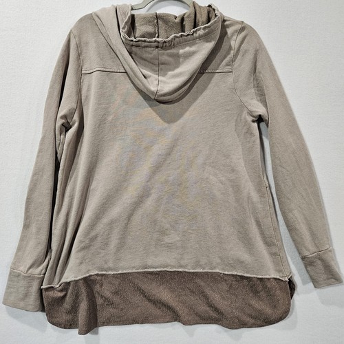 Soft Surrounding Womens Medium Sweatshirt Hooded Pocket Beige Tan Cotton Blend - Picture 5 of 9