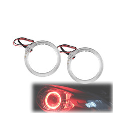 1 par de anillos de halo de ojos de ángel guía LED rojos de 80 mm para faros antiniebla DRL de coche