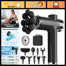 Deep Tissue Massage Gun for Pain Relief 9 Heads, 6 Speeds, Electric Percussion