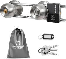 French Door Lock, Double Door Security Barricade Lock, Adjustable  All-Metal Co