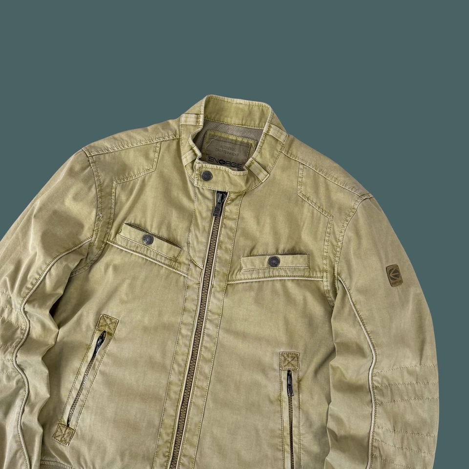 Chaqueta Bomber Energie Vintage Racing Desteñida Y2K Avant Garde Foto 2 de 4