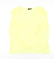 Gelbe Wickelbluse Damen UK Gr&ouml;&szlig;e S Wallis