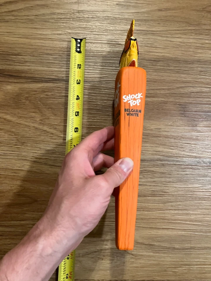 Shock Top Beer Tap Handle Knob Keg Bar Topper Brewing Belgian White Orange Base - Image 2 of 4