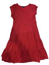Tommy Hilfiger Red Polka Dot Tiered Dress Youth Large