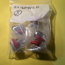 Lot of 5 Swagelok SS-6P4V-LD Quarter Turn Locking 3/8 Valve, New/Unused/Open Box