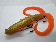 7” BamBam Lure Co Jr Bowfin Orange Walleye Rubber Swimbait Crankbait Musky Lure