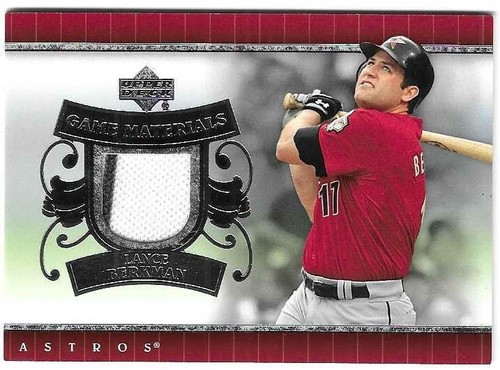 Lance Berkman 2004 UPPER DECK MLB GAME MATERIALS RELIC CARD Astros SP pinstripe - 第 1/2 張圖片