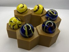 6 Glass Marbles with Display lot 8610 See Photos Description
