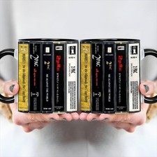 Tupac Albums Cassette Collection Retro Accent Mug