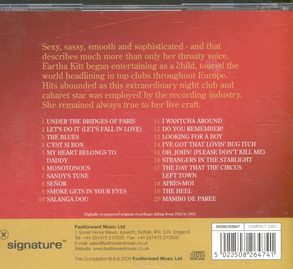 Eartha Kitt Selbstbetitelte CD UK Signatur 2006 SIGNCD2647 - Bild 2 von 3