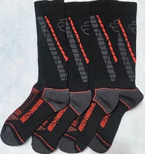 2 Pack USA Made Harley Davidson Motorcycle Reinforced Riding Socks Size 9-13 DD