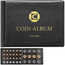 Coin Collection Book Holder Albums for Collectors, 312 Pockets Binder for 20 ...