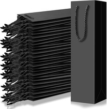 80 Pack Wine Gift Bag Bulk Wine Bottle Paper Gift Bags Reusable Handbags Liquor