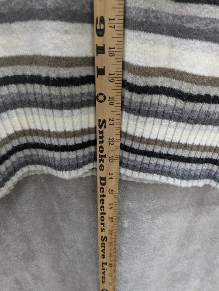 Suéter Relativity Mujer Grande Rayas Cuello Alto Grunge Preppy Foto 3 de 4