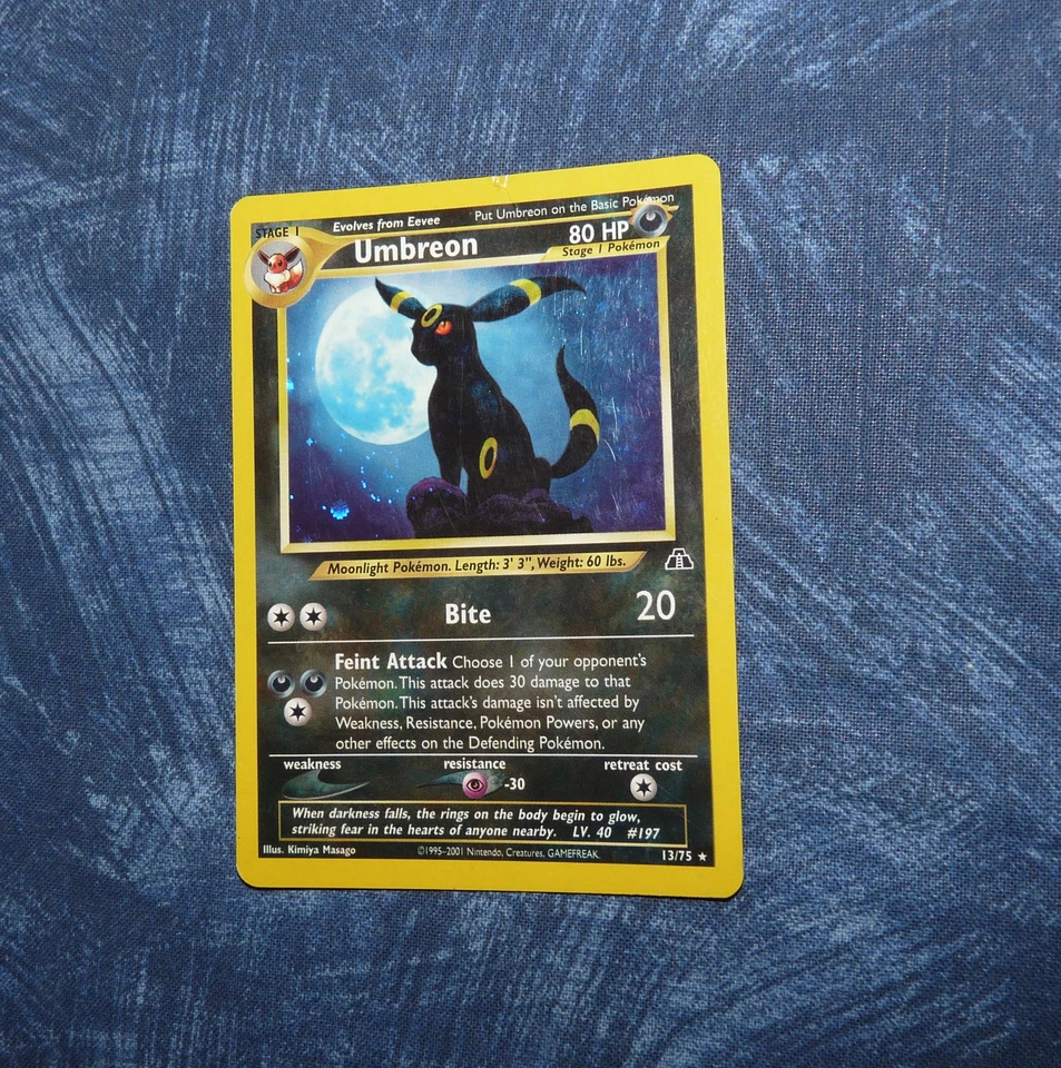 Pokemon Umbreon 13/75 Card TCG Neo Discovery Holo Swirl - Image 4 of 4