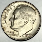 1964 - P Roosevelt Dime - Circulated Condition - 90% Silver - US Coin - 3983