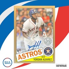 2020 Topps Yordan Alvarez 1985 35th Anniversary Auto Gold /50 RC Houston Astros