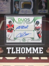 Andre Johnson and Matt Schaub 2026 leaf trinity duos auto /5
