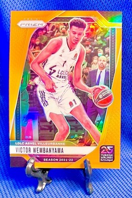 VICTOR WEMBANYAMA 2024-25 Panini Prizm Euroleague Orange Refractor #/49 48 SPURS