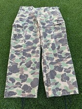 60s 70s Vintage Duck Camo/Frog skin Military Ripstop CargoPants Adjustable 34x30