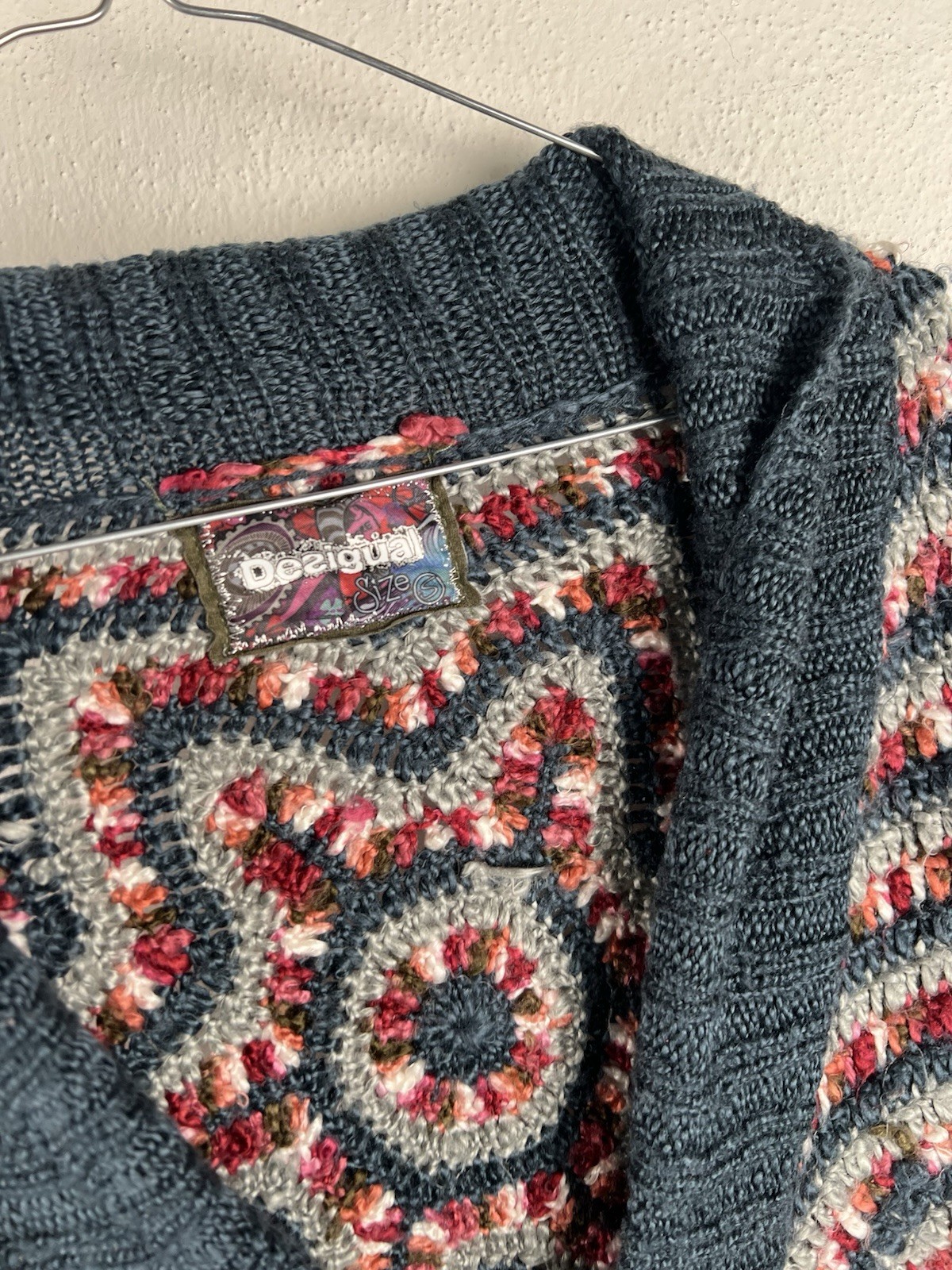 Desigual Multicolor Patchwork Patterned Knit Card… - image 9