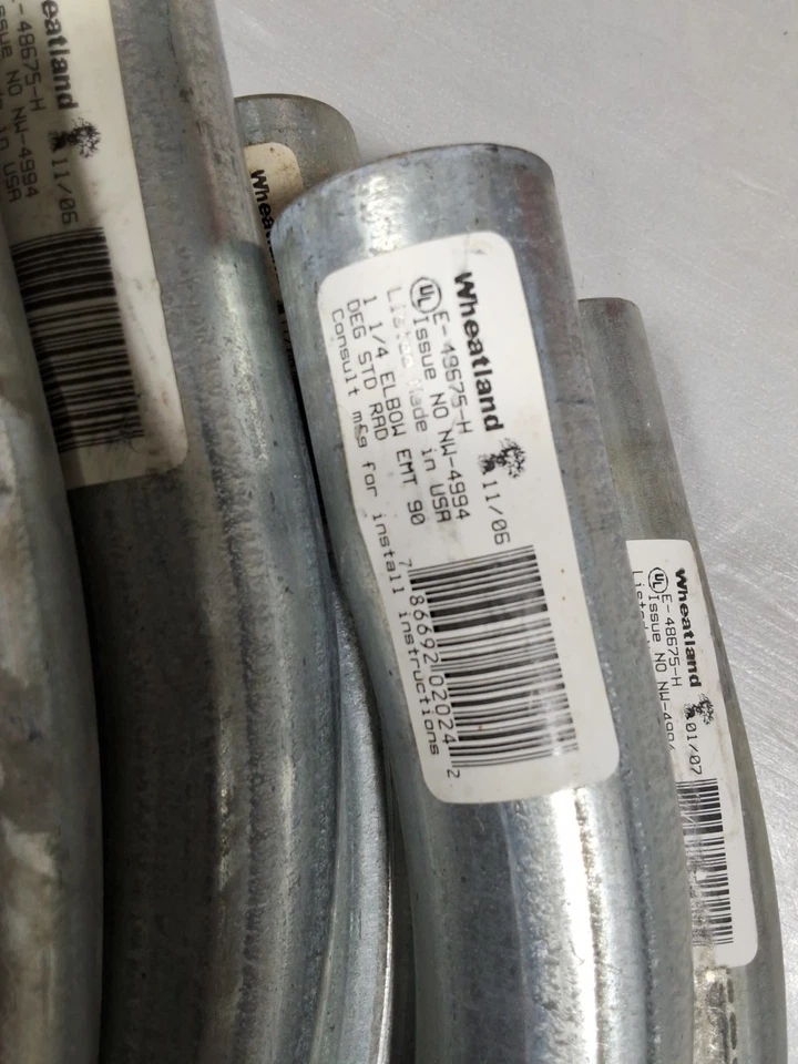 Codo Wheatland E-48675-H 1-1/4 EMT 90 10 unidades Foto 2 de 2