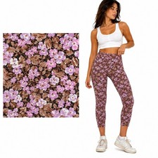 Offline by Aerie Real Me High Rise 7/8 Leggings Pink Brown Floral Womens Size S