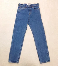 Levi's Premium Wedgie Medium Wash Striaght Denim Jeans Women's Size 26x28 Big E