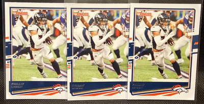 Phillip Lindsay Denver Broncos lot of 3 2020 Donruss Football Cards