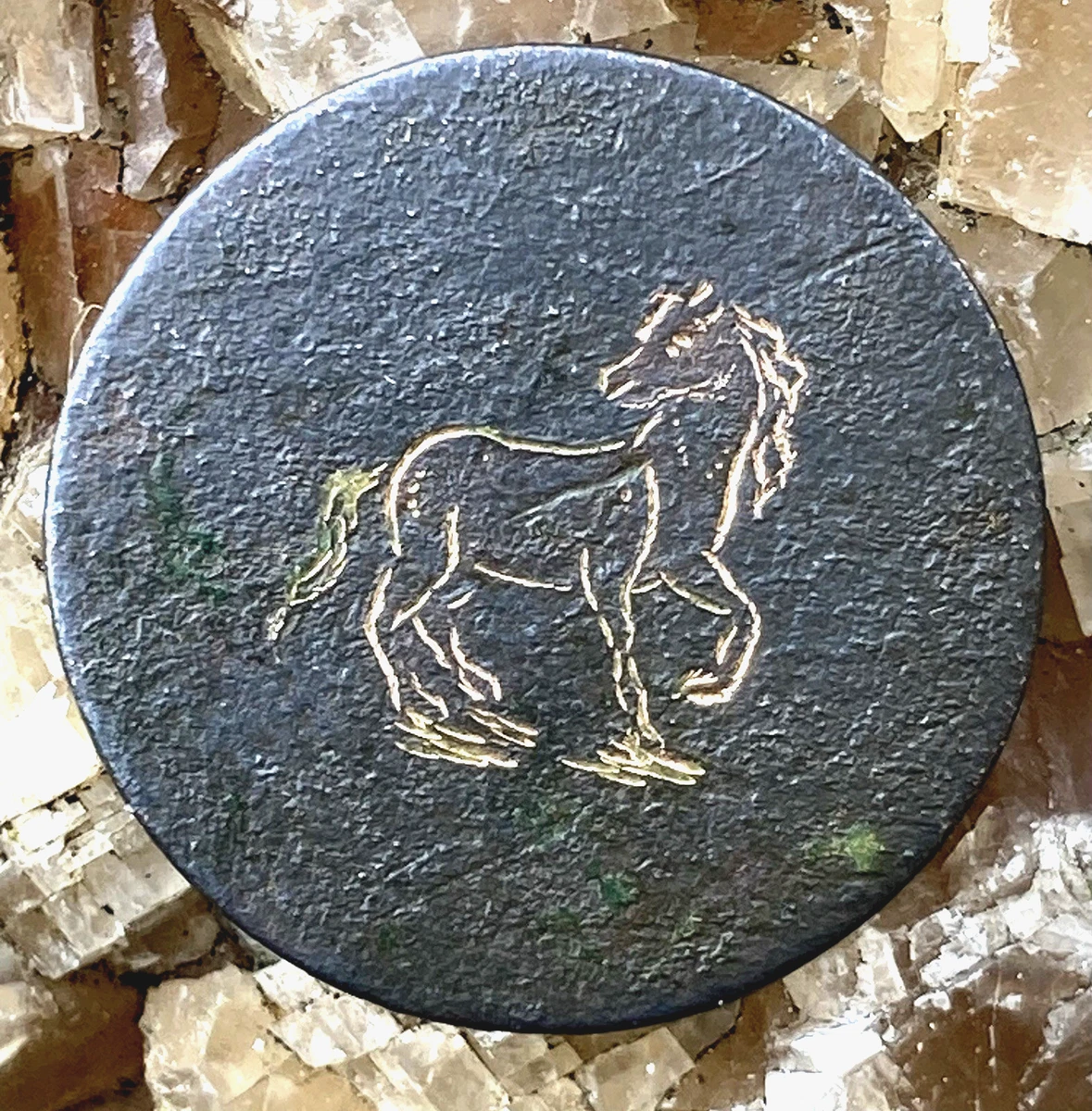 Boutons De Manchette Anciens Chevalier Argenté Sur Cheval - Vintage, Sans Marque, Occasion Bon état