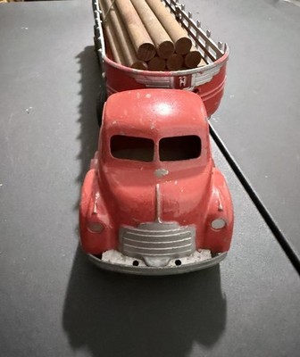 Hubley Semi Truck W/ Stakeside Trailer Diecast Farm Toy W/loop