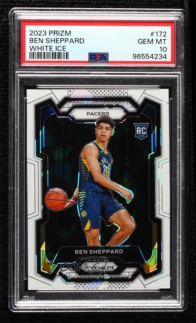 2023-24 Panini Prizm White Ice Prizm 8/35 Ben Sheppard #172 PSA 10 GEM MT 1cb6