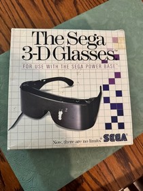 Vintage Sega Master System 3-D Glasses w/ Adaptor Box Styrofoam Untested