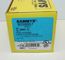 ⭐NEW BOX OF 25⭐  Sammys 8039957 Pipe Hanger DSTR 516 For Steel 1-1/4" Rod 3/8"