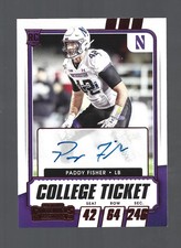 Paddy Fisher AUTOGRAPH Red RC Northwestern Wildcats 2021 Panini Contenders AUTO
